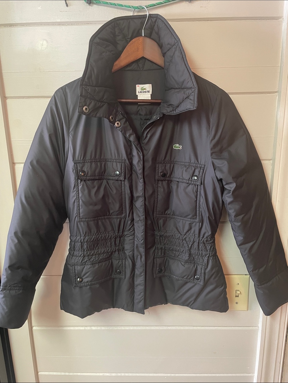Vintage Lacoste Down
Cinched Jacket Black (38/Sz6) Small.